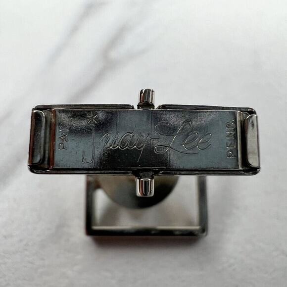 Vintage Judy Lee Signed Square Rhinestone Silver Tone Cufflinks ✨ - Picture 5 of 6